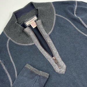 Carbon 2 Cobalt Men's‎ M Cotton Blue Quarter Zip Pullover Sweater